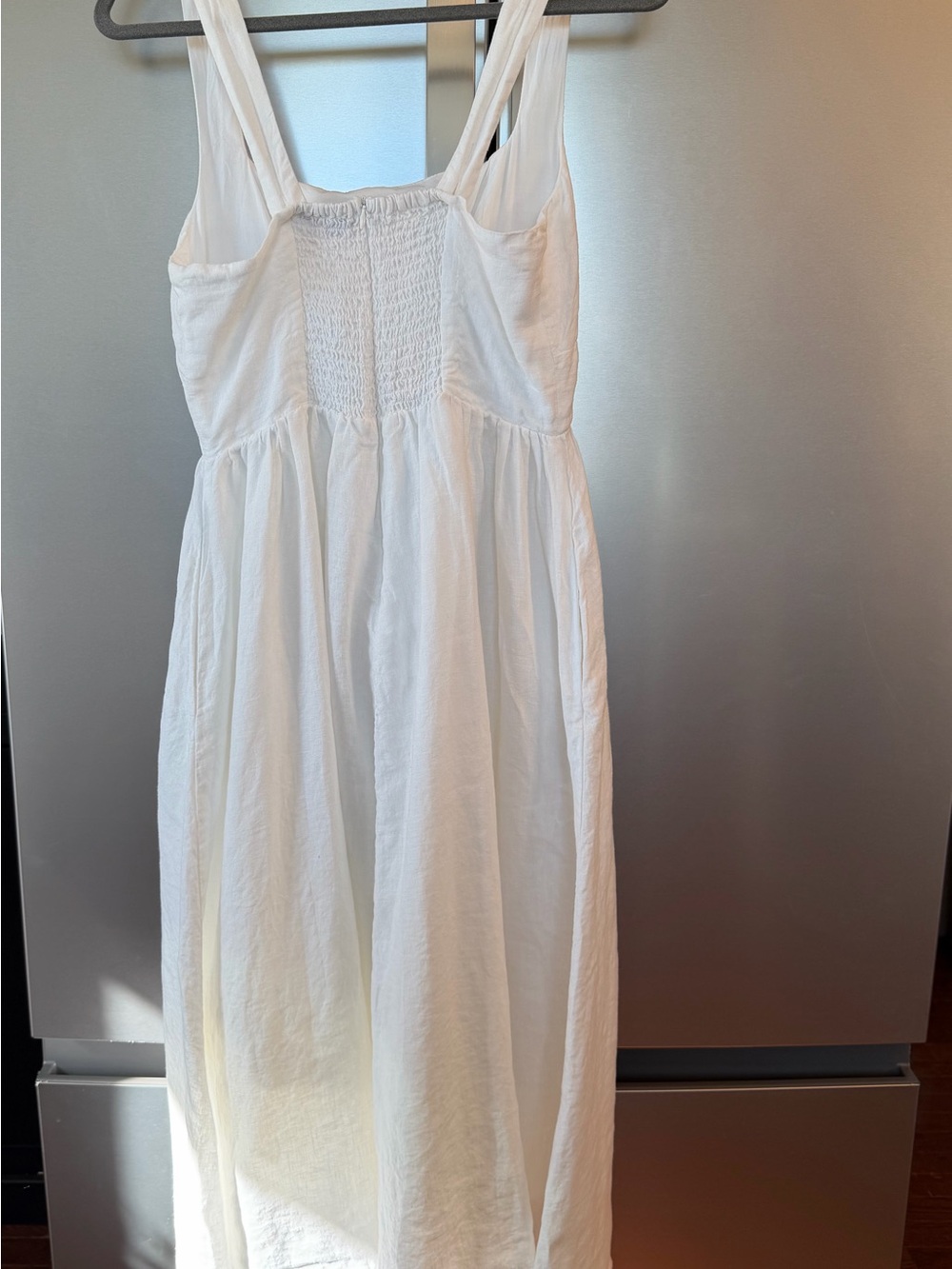 Quince European Linen Midi Dress in White - Picture 3 of 4